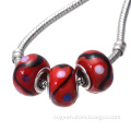 fashion bracelet dot printing glass bead jewelry red bead bracelet